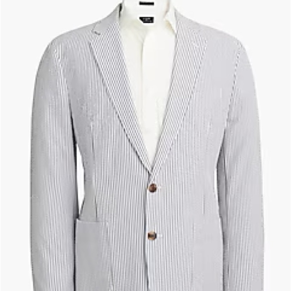 J.Crew Thompson Navy and White Seersucker Blazer